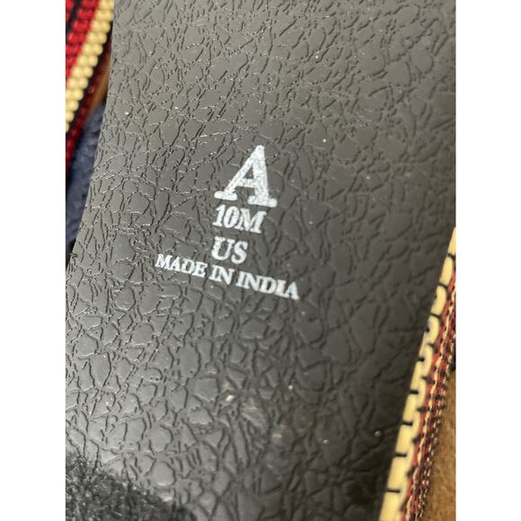 ANTHROPOLOGIE Red, Cream, and Blue Raffia Platform Sandals Size 10 - Picture 8 of 10